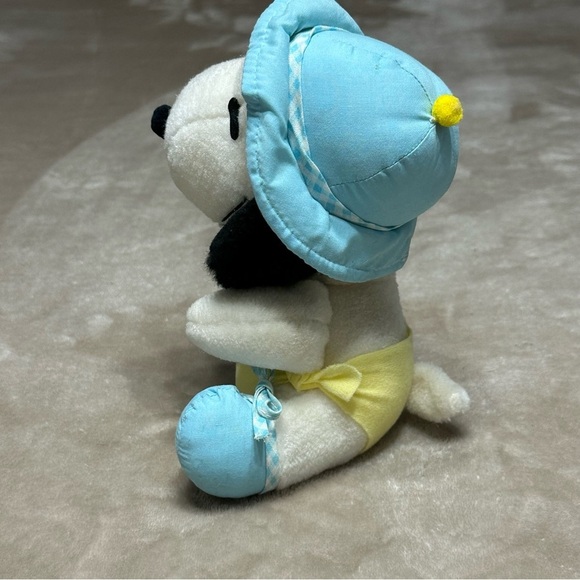 Snoopy Baby Stuffed Animal Plush Vintage Blue Yellow - Picture 3 of 7